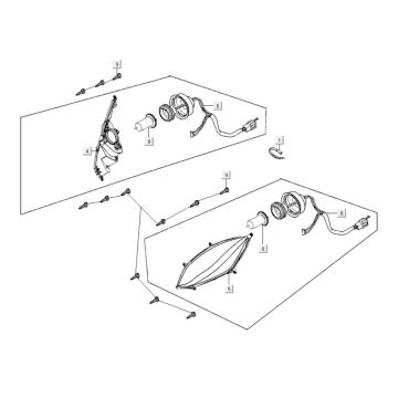 Headlight Kymco Xciting 400i Yellow