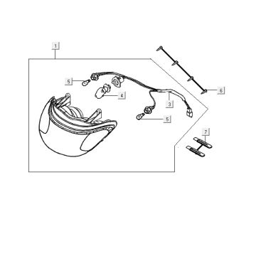 Headlight Kymco ZX 2t ac silver-orange