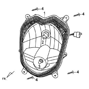 Headlight Kpl Sym Orbit II (WH8018P) white