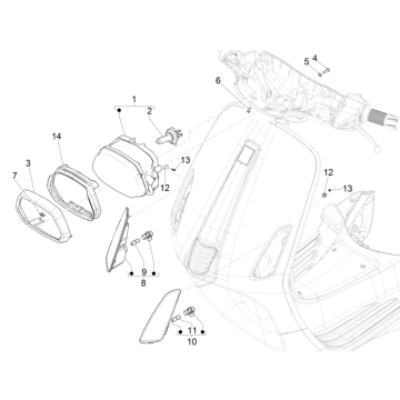 Headlight Vespa Sprint 4-stroke 3-valve (euro4 injection IGET)