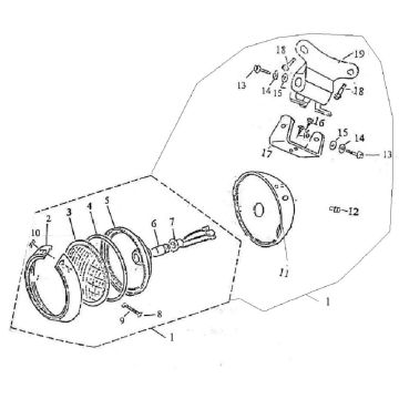 Headlight Vom Bella Retro light blue