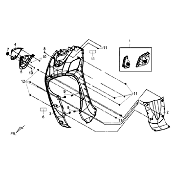 Headlight Front plate Sym Fiddle III (BK5560S) black