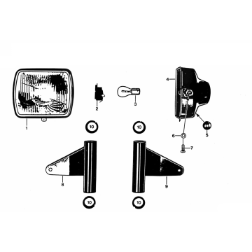 Headlight Zündapp KS 50 530-012 en 014