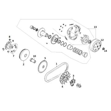 Clutch Variator 10 GY6 (EURO 4; after 2018)-Koppeling- Variateur 10 GY6 (EURO 4 na 2018) p tm s