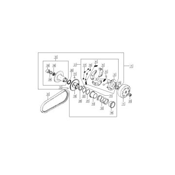 Clutch-V belt Kymco Dink AC 2-stroke Silver