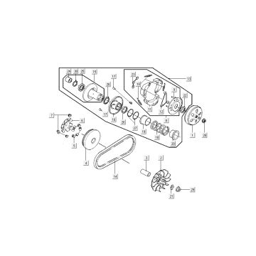 Clutch - string Kymco New Sento 4-stroke 50i black