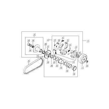 Clutch - v string Kymco Super9 ac o.m matt black Red