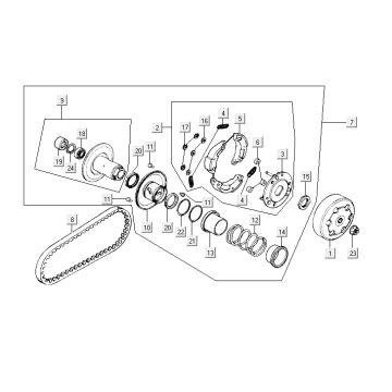 Clutch Kymco ZX 2t ac blue-silver
