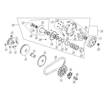 Clutches Kymco Agility Fat 12' 4-stroke techno silver