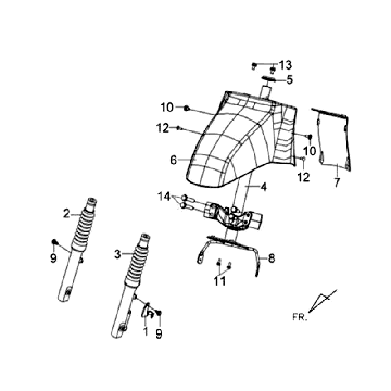 Crown Piece Front Board Handlebar head bearing set Sym Tonik (WH8018P) white