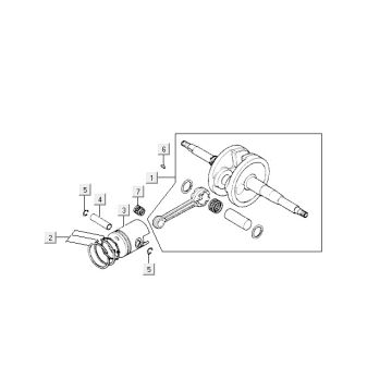 Crankshaft Piston Kymco Vitality 2t ac blue