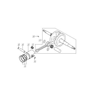 Crankshaft - piston Kymco People 2-stroke dark grey