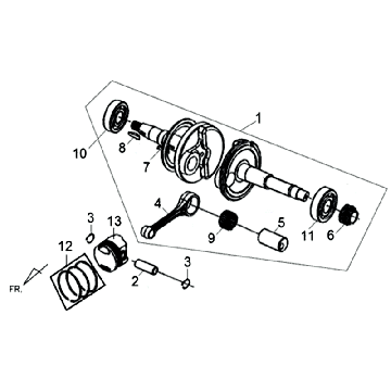 Crankshaft Sym Allo (WH871) champagne