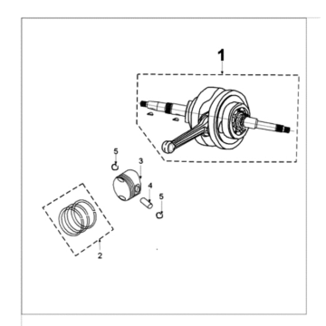 Krukas en zuiger Peugeot Tweet 125 E3 2010-2013
