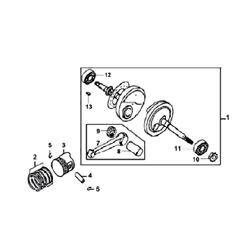 Crankshaft Piston Sym Orbit (BU289) blue
