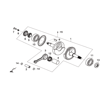 Crankshaft/piston/piston ring Sym Joymax 125I ABS