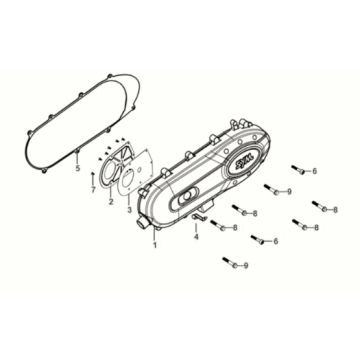 L. crank case cover Sym Mio 50I E5