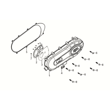 L. crank case cover Sym Orbit III 50 E5