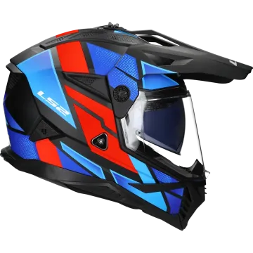 Adventure helmet LS2 Pioneer II Block MX702 black / red / blue