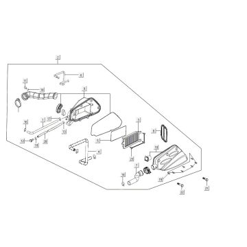Air filter Kymco Agility 16'+ 4-stroke injection euro4 matt grey