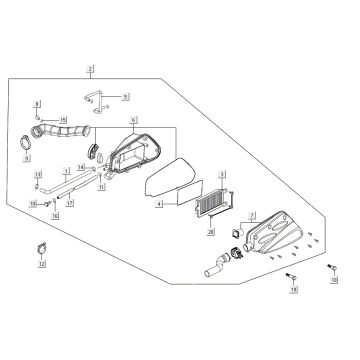 Air filter Kymco Agility 16'+ 4t matt metalic silver