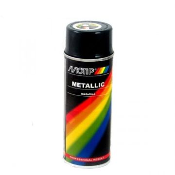 Spray can black metallic 400ml Motip