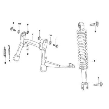 Center Stand - Shock Absorber Rover Fs3 4-Stroke