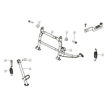 Center Stand - Side Stand Kymco Like 200i Black