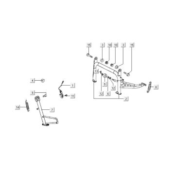 Center Stand - Side Stand Kymco Xciting 400i Matt Black