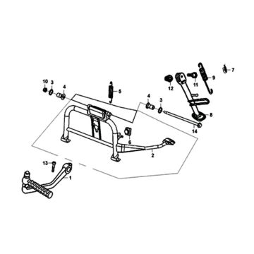 Center Stand - Side Stand - Kickstarter Pedal Sym Symphony ST euro 4