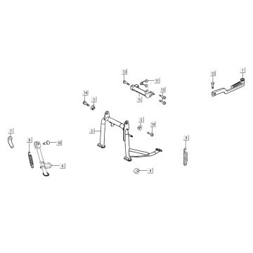 Midstand Kymco Agility 16'+ 4t matte metalic blue