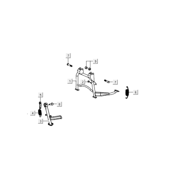 Center stand - Side stand - Kick starter lever Kymco Agility Delivery 50i 4T AC Euro 4 black