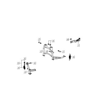 Center stand - Side stand - Kick starter lever Kymco Carry 50 4T AC white