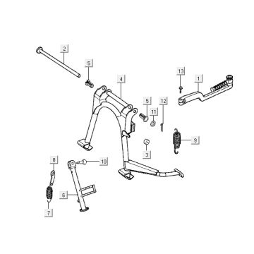 Center stand - Side stand - Kick starter lever Kymco Vitality 50 2T AC blue