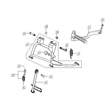 Center stand - Side stand - Kick starter lever Kymco Vitality 50 4T AC anthracite