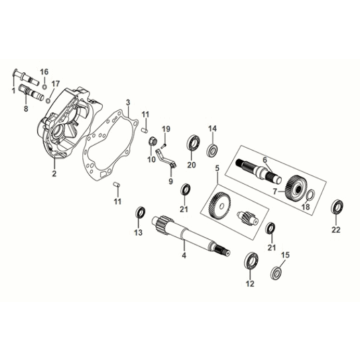 Mission case - Sym Orbit III 50 E5 drive shaft