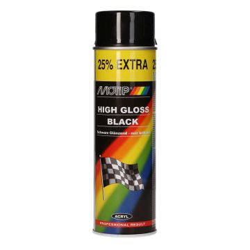 Black gloss car paint spray 500ml Motip