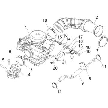 Carburetor - Intake manifold Piaggio New Fly 50 4T 4V AC