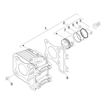 Cylinder - Piston Piaggio New Fly 50 4T 4V AC