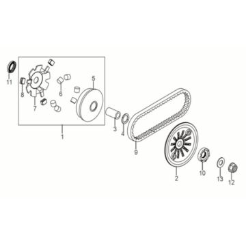 Variateur - V-snaar Sym Jet 14 50i Euro 5