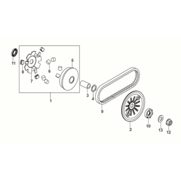 Movable drive face assy Sym Orbit III 50 E5