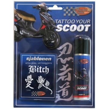 Spray can (Tattoo your scooter) naughty high gloss white 50ml Motip