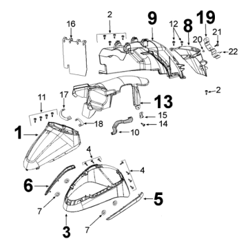 Mudguard Peugeot Django 125 EFI E4 2018-2020 ORANGE IS THE NEW BLACK (U1)