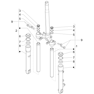 Parts of the Piaggio Liberty 50 4-stroke front fork