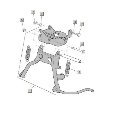 Lower stand + accessories Aprilia Mojito Custom 2t (Piaggio engine) 2004 - 2010