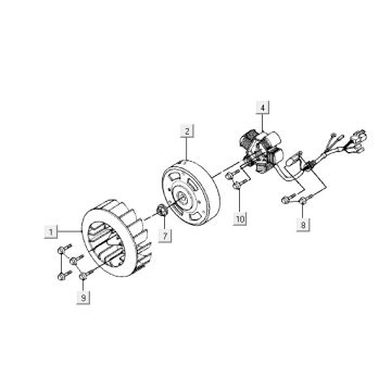 Ignition Kymco ZX 2t ac silver-orange
