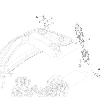 Shock Absorber Vespa Sprint 25km 4-stroke 2-valve