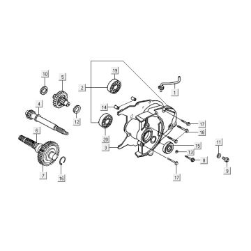 Transmission Kymco ZX 2t ac silver-orange