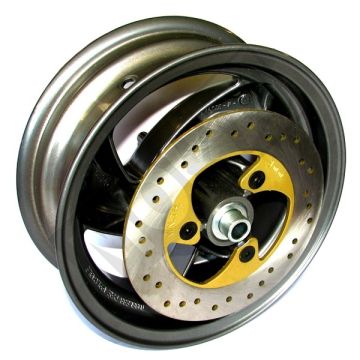 Front wheel/Rim+disc Peugeot Buxy dark grey