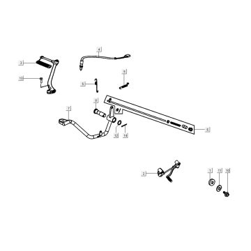 Brake pedal - Kick starter lever - Gear shift pedal Kymco K-Pipe 50 4T AC white
